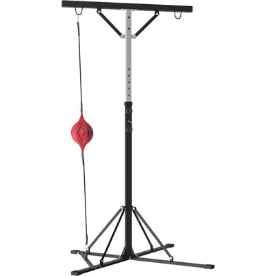SPORTNOW Soporte de Saco de Boxeo Ajustable en Altura con Bola Rápida, Estructura de Metal, 160L x 145W x 175-220H cm, Negro SPORTNOW Soporte de Saco de Boxeo Ajustable en Altura con Bola Rápida, Estructura de Metal, 160L x 145W x 175-220H cm, Negro