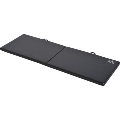 Homcom Tapete de gimnasia yoga pilates fitness plegable portátil gran confort 180L x 60A x 5A cm revestimiento sintético negro Homcom Tapete de gimnasia yoga pilates fitness plegable portátil gran confort 180L x 60A x 5A cm revestimiento sintético negro