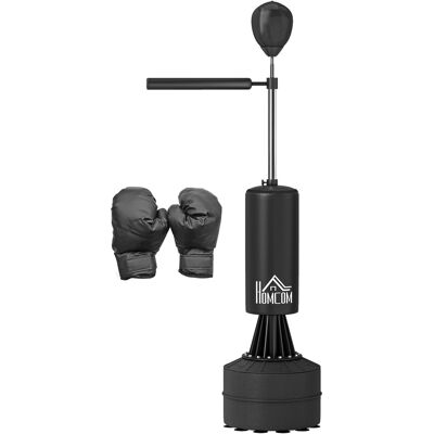 Homcom Saco de Boxeo de Pie con Bola de Velocidad y Barra Giratoria de 360° 88x48x155-205 cm Negro Homcom Saco de Boxeo de Pie con Bola de Velocidad y Barra Giratoria de 360° 88x48x155-205 cm Negro