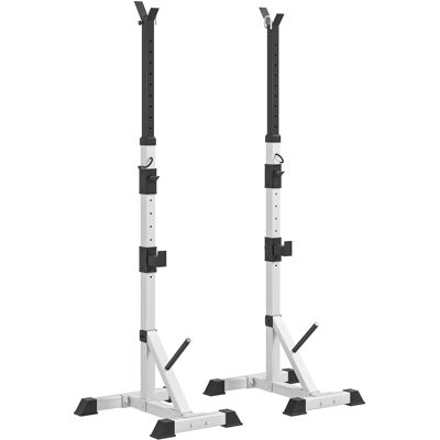 Homcom Rack Musculación con Altura Ajustable Marco de Acero Carga 200 kg para Entrenamiento en Gimnasio Casa Plata y Negro Homcom Rack Musculación con Altura Ajustable Marco de Acero Carga 200 kg para Entrenamiento en Gimnasio Casa Plata y Negro