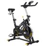 Homcom Bicicleta Estática de Fitness con Pantalla LCD Volante de Inercia de 10 kg 47x120x104.5-117cm Amarillo y Negro