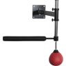 Homcom Bola de Velocidad de Boxeo Montado en Pared Altura Ajustable con Barra Giratoria e Inflador Punching Ball 79x72x20 cm Negro y Rojo   AOSOM ES