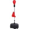 Homcom Saco de boxeo de pie Punching Ball con Base Estable para Entrenar Reflejos y Coordinación para Adulto y Adolescente Ф48x136-154cm Rojo