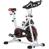 Homcom Bicicleta Estática Fitness Ciclo Indoor con Pantalla LCD Asiento Manillar Ajustable Volante de Inercia 8 kg Resistencia Regulable Acero Blanco