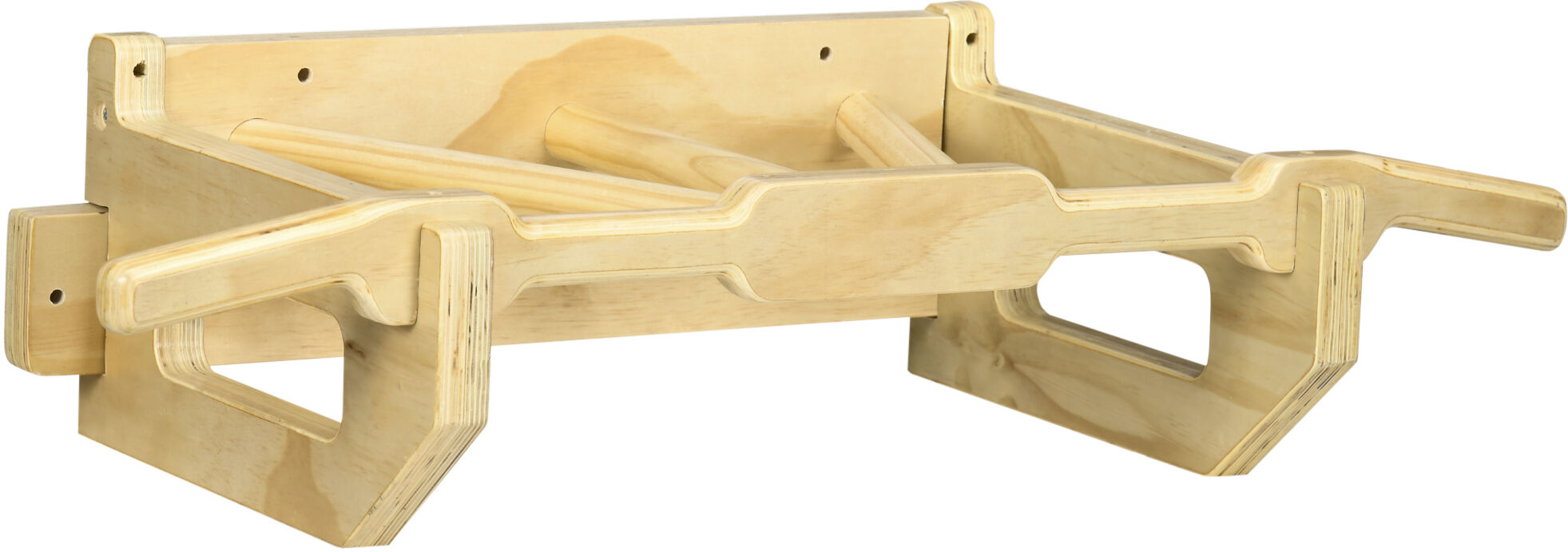 Homcom Barra de Dominadas de Pared de Madera Multifuncional para Entrenamiento de Fuerza 100x44x25 cm Madera Natural