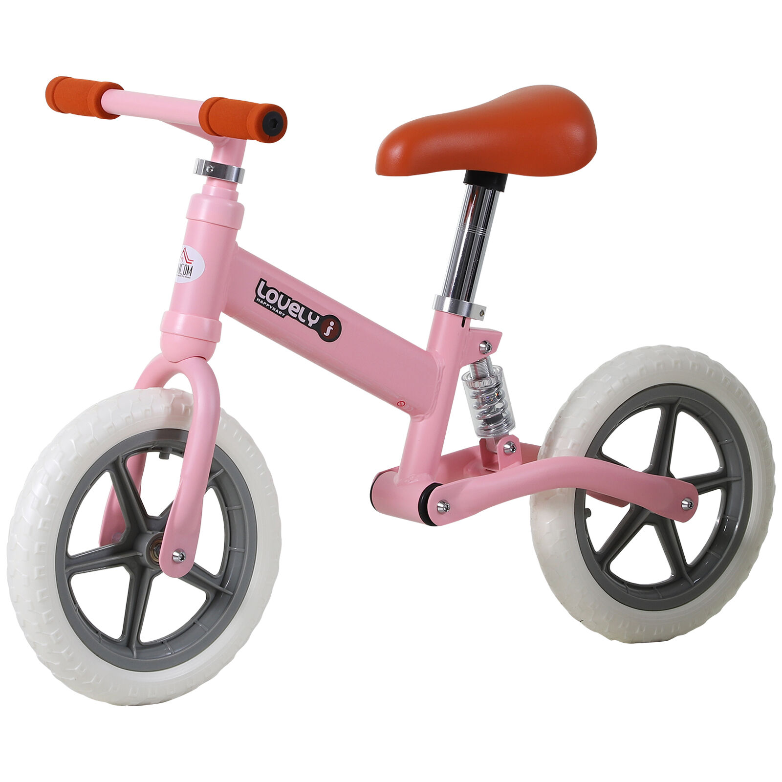 Homcom Bicicleta Sin Pedales para Niños +2 Años Bicicleta Entrenamiento Equilibrio con Sillín Regulable Acolchado Rueda Antideslizante 85x36x54 cm