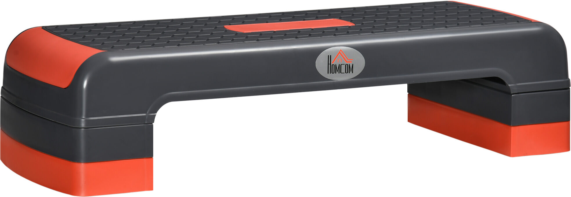 Homcom Plataforma Step para Deporte y Gimnasia con Altura Regulable en 10/15/20 cm Carga 150 kg 78x28x20 cm Gris y Rojo