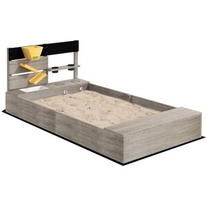 Outsunny Arenero Infantil con 2 Asientos 2 Cajas para Plantar y Juguete de Cocina para Patio Jardín 154x80x60 cm Gris Aosom España Outsunny Arenero Infantil con 2 Asientos 2 Cajas para Plantar y Juguete de Cocina para Patio Jardín 154x80x60 cm Gris Aosom España