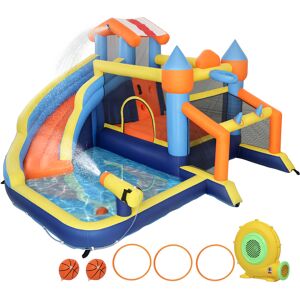 AIYAPLAY Castillo Hinchable Acuático 8 en 1 con Soplador 550W Tobogán Trampolín Escalada Piscina Portería Canasta Lanzamiento AIYAPLAY Castillo Hinchable Acuático 8 en 1 con Soplador 550W Tobogán Trampolín Escalada Piscina Portería Canasta Lanzamiento