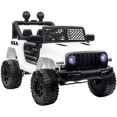 Homcom Coche Eléctrico para Niños +3 Años Todoterreno Batería 12V Control Remoto 100x65x72 cm Blanco Aosom España Homcom Coche Eléctrico para Niños +3 Años Todoterreno Batería 12V Control Remoto 100x65x72 cm Blanco Aosom España