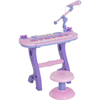 Homcom Piano Infantil 37 Teclas Teclado Electrónico Educativo con Micrófono Taburete Luces Canciones USB/MP3 Rosa Aosom España Homcom Piano Infantil 37 Teclas Teclado Electrónico Educativo con Micrófono Taburete Luces Canciones USB/MP3 Rosa Aosom España