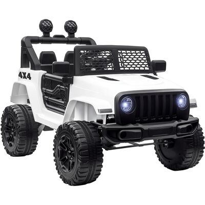 Homcom Coche Eléctrico para Niños +3 Años Todoterreno Batería 12V Control Remoto 100x65x72 cm Blanco Aosom España Homcom Coche Eléctrico para Niños +3 Años Todoterreno Batería 12V Control Remoto 100x65x72 cm Blanco Aosom España