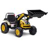 Tractor Excavadora Eléctrico para Niños de +3 Años Vehículo Infantil con Batería 6V Pala Música y Luces Negro y Amarillo 132x62x65cm PP y metal HOMCOM