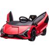 Homcom Coche Eléctrico Lamborghini SIAN 12V para +3 Años con Mando a Distancia Apertura de Puerta Música MP3 USB y Faros 3-8 km/h 108x62x40 cm Rojo