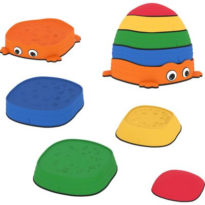 AIYAPLAY Conjunto de Piedras de Equilibrio para Niños Apilables de 5 Piezas Antideslizantes para Interior y Exterior Multicolor AIYAPLAY Conjunto de Piedras de Equilibrio para Niños Apilables de 5 Piezas Antideslizantes para Interior y Exterior Multicolor