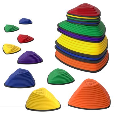AIYAPLAY Conjunto de 9 Bloques de Equilibrio, Diseño Antideslizante, para uso en interior y exterior, apilables, Multicolor AIYAPLAY Conjunto de 9 Bloques de Equilibrio, Diseño Antideslizante, para uso en interior y exterior, apilables, Multicolor