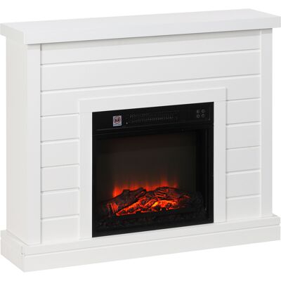 Homcom Chimenea Eléctrica 1800W con Efecto de Llama Mando a Distancia Temporizador Semanal para Sala 30 m² Blanco Aosom España Homcom Chimenea Eléctrica 1800W con Efecto de Llama Mando a Distancia Temporizador Semanal para Sala 30 m² Blanco Aosom España