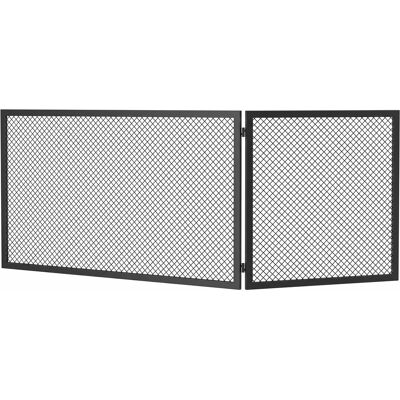 Homcom Parachispas para Chimenea Plegable de 2 Paneles en Metal 140x1x50 cm Negro Aosom España Homcom Parachispas para Chimenea Plegable de 2 Paneles en Metal 140x1x50 cm Negro Aosom España