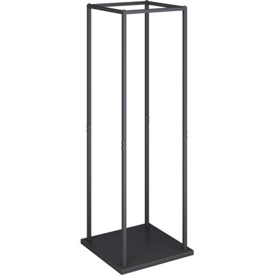 Outsunny Estante de Leña Metálico de Chimenea Soporte para Leña con Base Elevada Anti-vuelco Carga 100 kg 33x33x110 cm Negro Aosom España Outsunny Estante de Leña Metálico de Chimenea Soporte para Leña con Base Elevada Anti-vuelco Carga 100 kg 33x33x110 cm Negro Aosom España