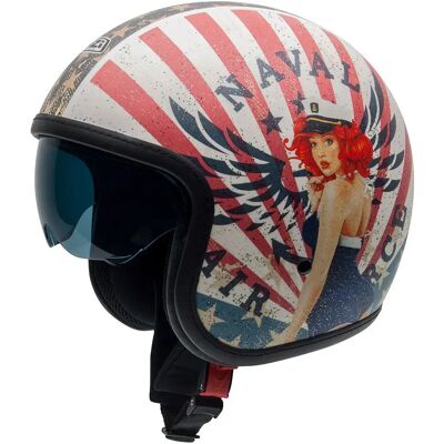 Nzi Casco Jet Rolling 4 Sun Naval Matt Red / White / Blue 2XL Nzi Casco Jet Rolling 4 Sun Naval Matt Red / White / Blue 2XL