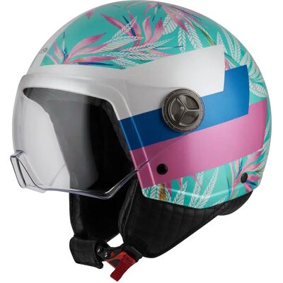 Nzi Casco Jet Zeta 2 Matt Blue Leaves S Nzi Casco Jet Zeta 2 Matt Blue Leaves S