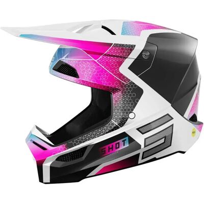 Casco de Cross Shot Race - Azul-Rosa - Casco de Motocross Casco de Cross Shot Race - Azul-Rosa - Casco de Motocross