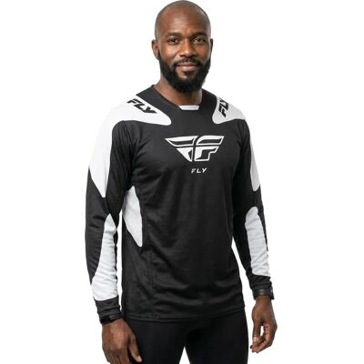Fly Racing Maillot De Manga Larga Kinetic Sym Black / White M Fly Racing Maillot De Manga Larga Kinetic Sym Black / White M