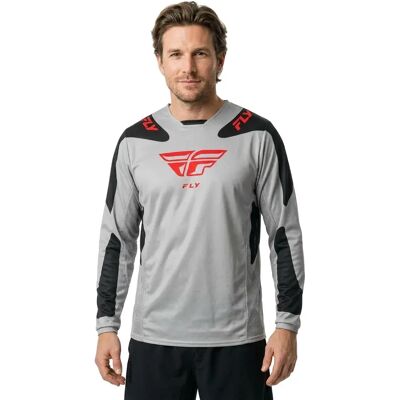 Fly Racing Maillot De Manga Larga Kinetic Sym Light Grey / Red / Black M Fly Racing Maillot De Manga Larga Kinetic Sym Light Grey / Red / Black M