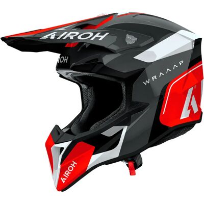 Airoh Casco Off-road Wraaap Conquer Grey / White / Red 2XS Airoh Casco Off-road Wraaap Conquer Grey / White / Red 2XS