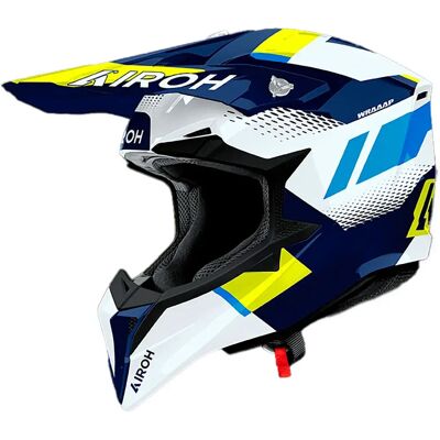 Airoh Casco Off-road Wraaap Vision White / Blue / Yellow M Airoh Casco Off-road Wraaap Vision White / Blue / Yellow M