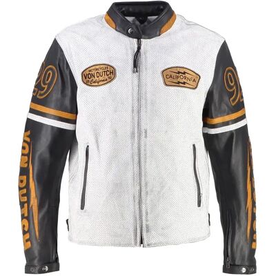 Von Dutch Chaqueta De Cuero California Air White / Black / Gold M Von Dutch Chaqueta De Cuero California Air White / Black / Gold M