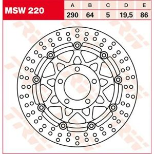 Disco de freno TRW MSW220 - Perforado, Flotante - Pieza de moto Disco de freno TRW MSW220 - Perforado, Flotante - Pieza de moto