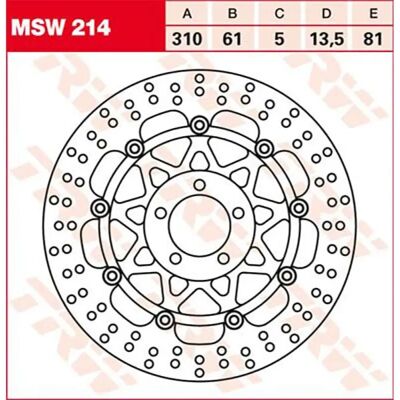 TRW Disco de Freno - Perforado, Flotante, MSW214 - Disco de Freno TRW Disco de Freno - Perforado, Flotante, MSW214 - Disco de Freno