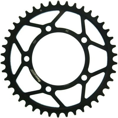 Corona de motocicleta Supersprox RFE-702:42 - 42D, Negro, para calle y MX Corona de motocicleta Supersprox RFE-702:42 - 42D, Negro, para calle y MX