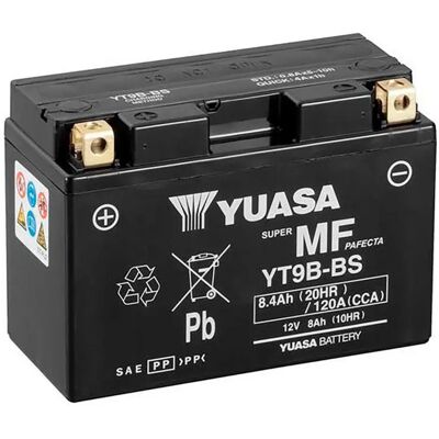 Batería de moto Yuasa YT9B-BS - Sellada, 8.4Ah, 12V Batería de moto Yuasa YT9B-BS - Sellada, 8.4Ah, 12V