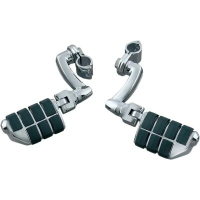 Kuryakyn Estriberas Highway Dually 4574 Silver / Black One Size Kuryakyn Estriberas Highway Dually 4574 Silver / Black One Size