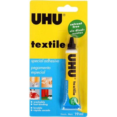 Pegamento textil UHU - Secado rápido, sin disolventes, lavable, para textiles - 21ml Pegamento textil UHU - Secado rápido, sin disolventes, lavable, para textiles - 21ml