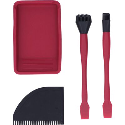 ZOLGINAH Kit De Pegamento De Silicona 4 Piezas, 2 Cepillos, 1 Peine Y 1 Bandeja Aplicación Uniforme De Pegamento De Silicona Para Carpintería ZOLGINAH Kit De Pegamento De Silicona 4 Piezas, 2 Cepillos, 1 Peine Y 1 Bandeja Aplicación Uniforme De Pegamento De Silicona Para Carpintería