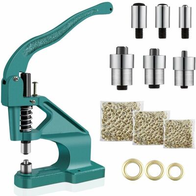 Máquina Profesional Para Ojales Rosvola Prensa Para Ojales De Lona Con 3 Troqueles Y 900 Ojales De 6 Mm, 10 Mm Y 12 Mm Para Decoración Y Costura. Máquina Profesional Para Ojales Rosvola Prensa Para Ojales De Lona Con 3 Troqueles Y 900 Ojales De 6 Mm, 10 Mm Y 12 Mm Para Decoración Y Costura.