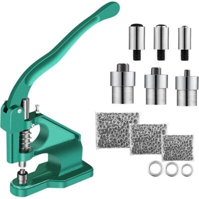 OEM Prensa Para Ojales, Máquina Perforadora De Ojales Con 3 Troqueles Y Capacidad Para 1500 Ojales, Para Cuero Y Textiles (verde) -crezuo OEM Prensa Para Ojales, Máquina Perforadora De Ojales Con 3 Troqueles Y Capacidad Para 1500 Ojales, Para Cuero Y Textiles (verde) -crezuo