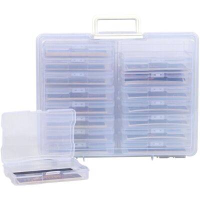 FOCTRO Caja De Almacenamiento De Fotos De 4 X 6 Pulgadas, 16 Clips Interiores, Caja De Almacenamiento De Fotos Transparente, Organizador De Fotos De Plástico Para Semillas, Tarjetas, Manualidades Y Pegatinas FOCTRO Caja De Almacenamiento De Fotos De 4 X 6 Pulgadas, 16 Clips Interiores, Caja De Almacenamiento De Fotos Transparente, Organizador De Fotos De Plástico Para Semillas, Tarjetas, Manualidades Y Pegatinas
