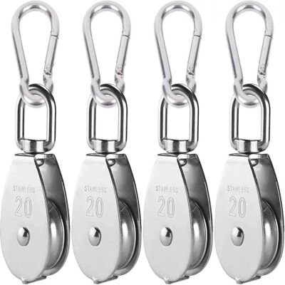 OEM 4 Poulies À Crochet Double, Acier Inoxydable 304, Bloc Monobloc 25mm, Charge 400kg, Levage Industriel OEM 4 Poulies À Crochet Double, Acier Inoxydable 304, Bloc Monobloc 25mm, Charge 400kg, Levage Industriel