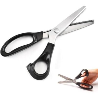 OEM Tijeras De Zigzag Para Coser, Tijeras Profesionales De Acero Inoxidable Para Cortar/coser Tela, Papel Y Fieltro, Tijeras De Zigzag Para Manualidades, Color Negro - Crezuo OEM Tijeras De Zigzag Para Coser, Tijeras Profesionales De Acero Inoxidable Para Cortar/coser Tela, Papel Y Fieltro, Tijeras De Zigzag Para Manualidades, Color Negro - Crezuo