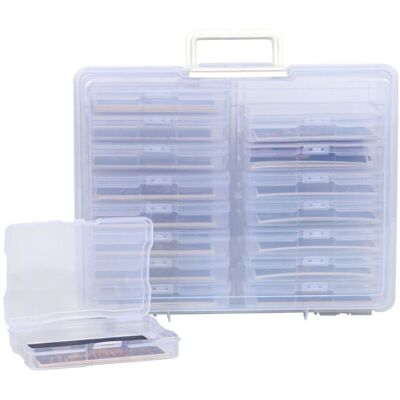 MUMU Caja Para Guardar Fotos, 10 X 15 Cm, 16 Clips Para Fotos En El Interior, Transparente, Organizador De Plástico Para Semillas, Tarjetas, Manualidades Y Pegatinas. Fliti MUMU Caja Para Guardar Fotos, 10 X 15 Cm, 16 Clips Para Fotos En El Interior, Transparente, Organizador De Plástico Para Semillas, Tarjetas, Manualidades Y Pegatinas. Fliti