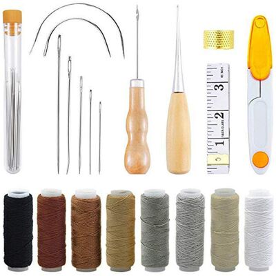 OEM Juego De 31 Piezas De Hilo Encerado Para Cuero, Herramientas Para Manualidades, Suministros De Costura De Cuero Para Bricolaje, Agujas De Coser A Mano Para Cuero, Alfombras, Lonas, Costura De Bricolaj OEM Juego De 31 Piezas De Hilo Encerado Para Cuero, Herramientas Para Manualidades, Suministros De Costura De Cuero Para Bricolaje, Agujas De Coser A Mano Para Cuero, Alfombras, Lonas, Costura De Bricolaj