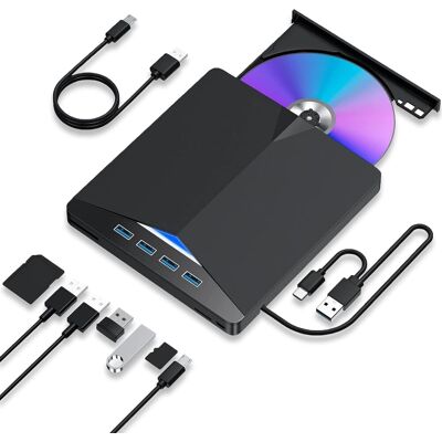 OEM Unidad Externa De Cd/dvd 7 En 1 Con Usb 3.0 Y Tipo-c, Grabadora Portátil +/-rw Para Portátil Y Pc OEM Unidad Externa De Cd/dvd 7 En 1 Con Usb 3.0 Y Tipo-c, Grabadora Portátil +/-rw Para Portátil Y Pc