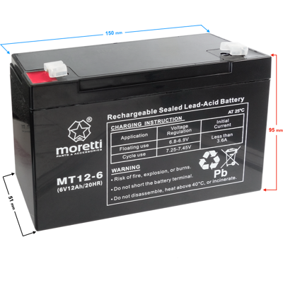 OEM Batería Moretti Ups Mt12-6 OEM Batería Moretti Ups Mt12-6