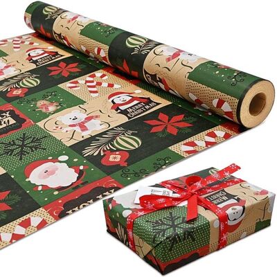 OEM Rollos De Papel De Regalo Navideño - 43 Cm X 3 M, Papel Kraft Impreso, Reciclable, Ideal Para Envolver Artículos Navideños. OEM Rollos De Papel De Regalo Navideño - 43 Cm X 3 M, Papel Kraft Impreso, Reciclable, Ideal Para Envolver Artículos Navideños.