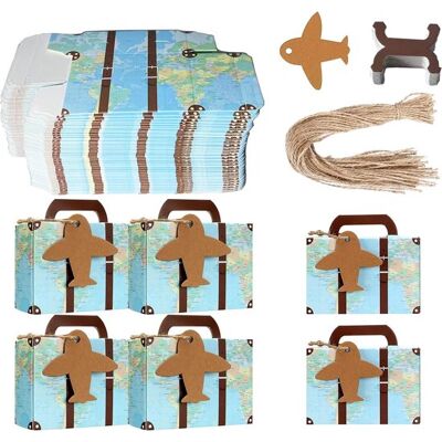 OEM Cajas De Regalo,50 Unidades,pequeñas Cajas De Papel Kraft Para Bodas,recuerdos De Fiesta,cajas Para Regalos Con Etiquetas (azul + Aviones) OEM Cajas De Regalo,50 Unidades,pequeñas Cajas De Papel Kraft Para Bodas,recuerdos De Fiesta,cajas Para Regalos Con Etiquetas (azul + Aviones)