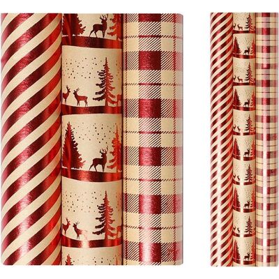 OEM 3 Rollos De Papel De Regalo Navideño Kraft Vintage De 17 Pulgadas X 10 Pies (42 Pies Cuadrados En Total) – Para Niños, Hombres, Mujeres Y Niñas OEM 3 Rollos De Papel De Regalo Navideño Kraft Vintage De 17 Pulgadas X 10 Pies (42 Pies Cuadrados En Total) – Para Niños, Hombres, Mujeres Y Niñas